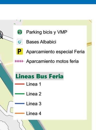 Leyenda del plano de movilidad de la Feria de Albacete 2026