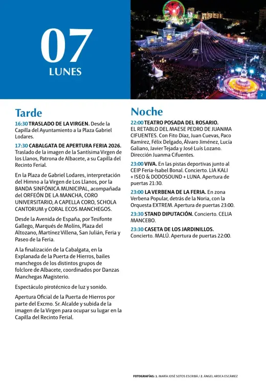 Programa del lunes 7 de septiembre: traslado de la Virgen y Cabalgata de Apertura