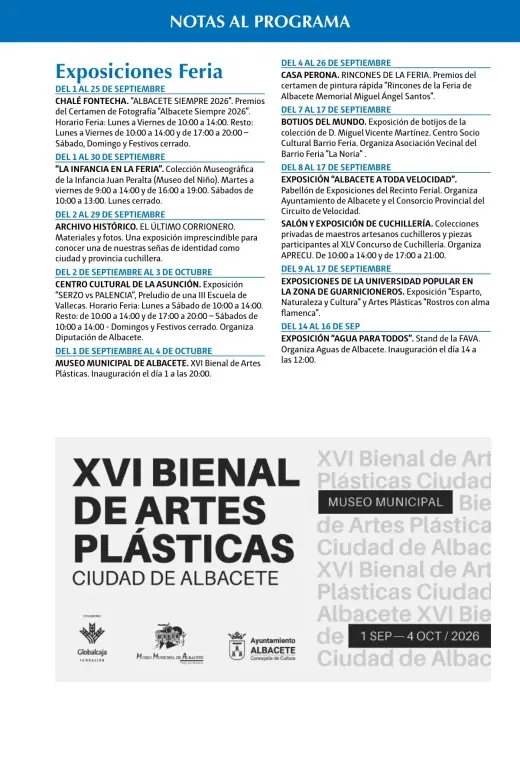 Exposiciones de la Feria de Albacete 2026