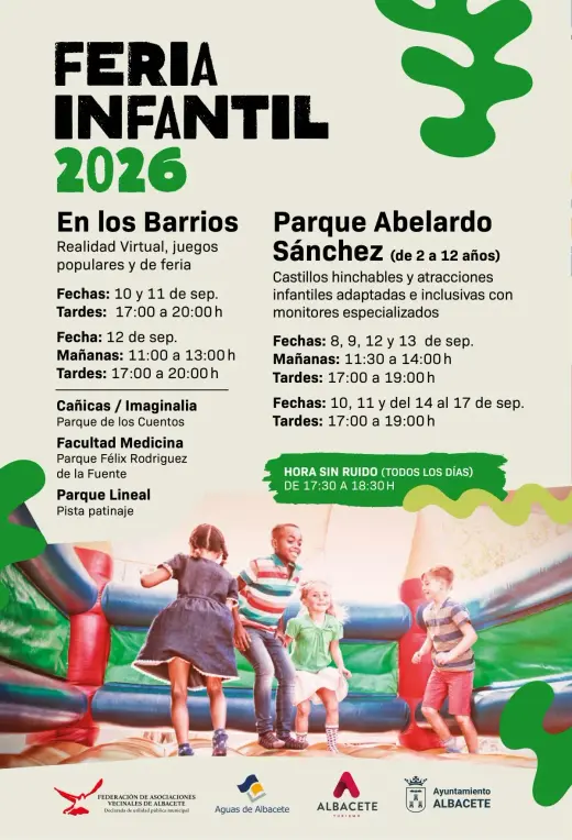 Cartel de la Feria Infantil 2026 en el Parque Abelardo Sánchez y en los barrios