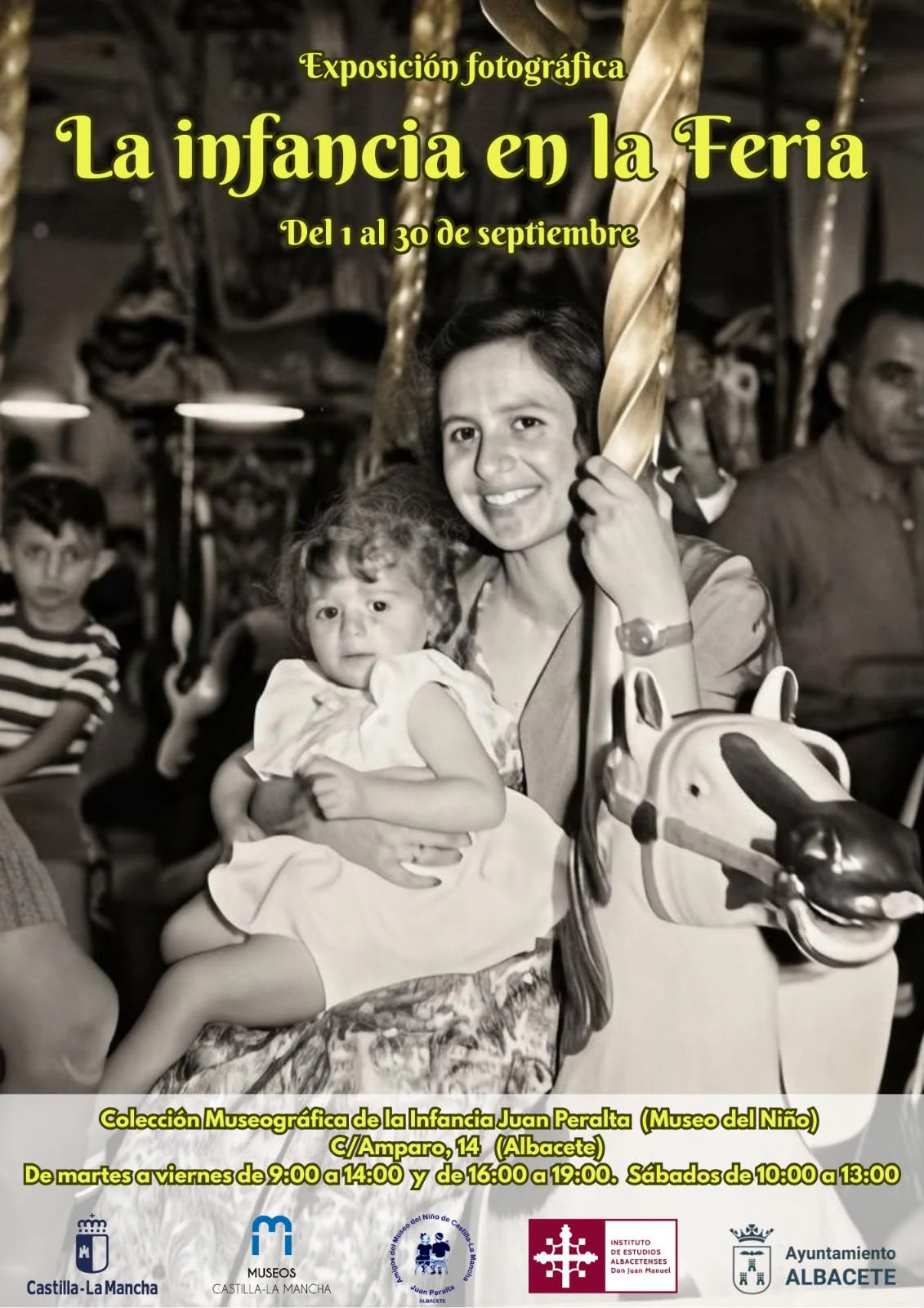 Cartel de la exposición La infancia en la Feria, del 1 al 30 de septiembre en Albacete